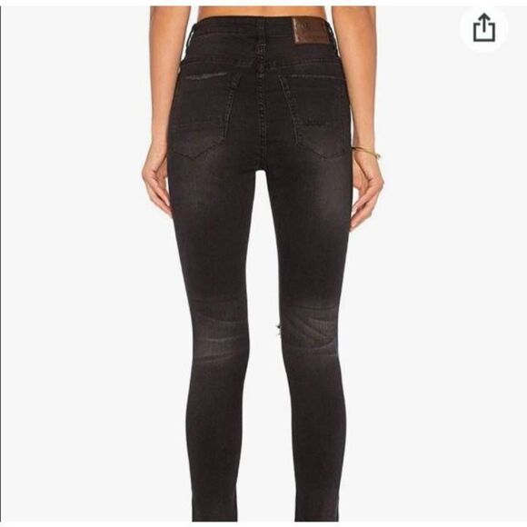 OneTeaspoon Freebirds II High Wiast Skinny Denim Jeans Black Punk … - Picture 2 of 11